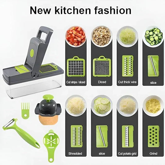 14-in-1 Multifunctional Vegetable Chopper, Mandoline Slicer & Dicer