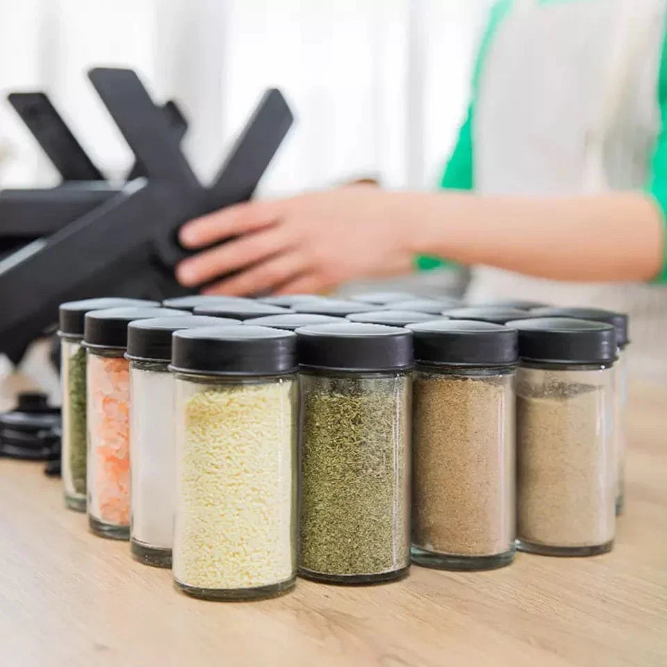 360° Rotating Spice Rack Organizer With 18 Spice Jars